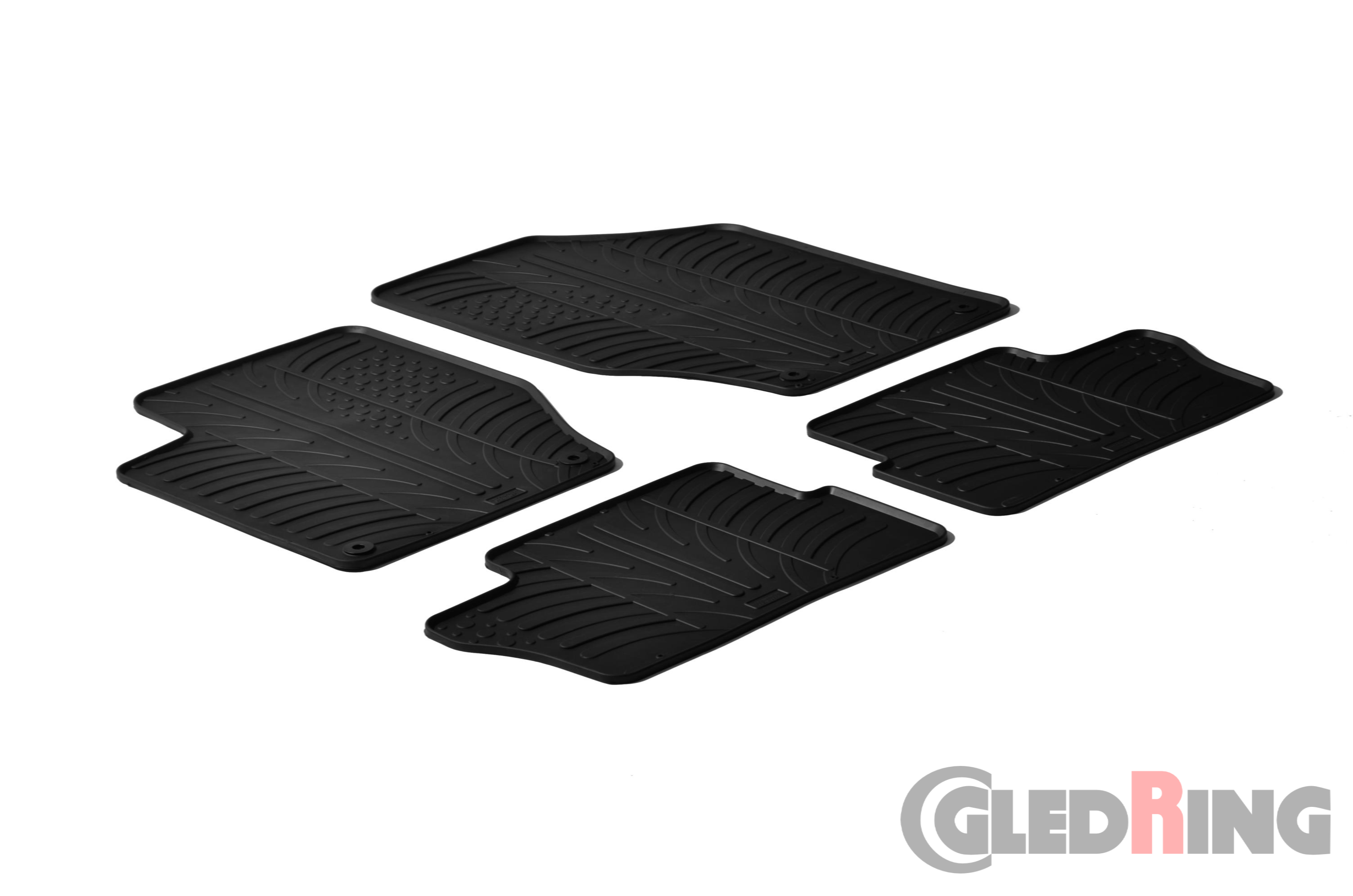 Original Gledring Passform Fußmatten Gummimatten 4 Tlg.+Fixing - PEUGEOT 307 2001->